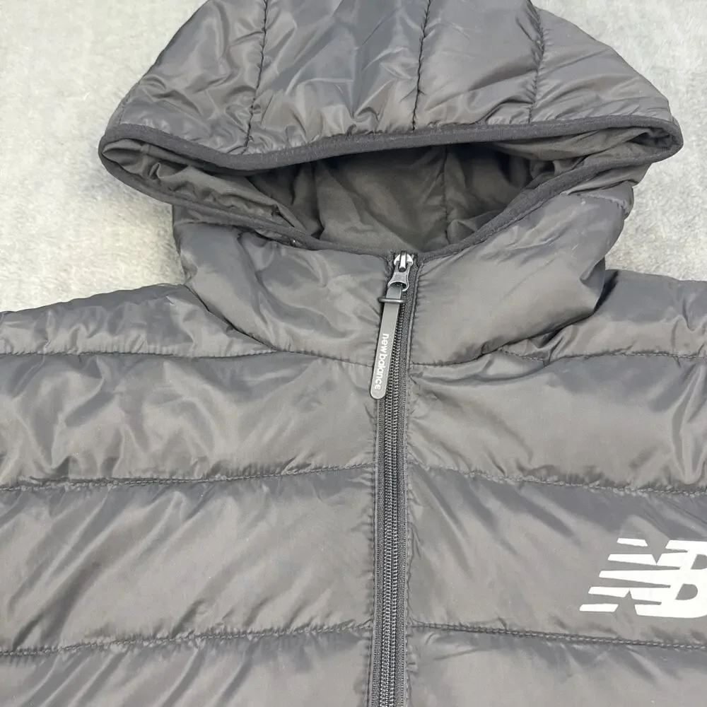 New Balance Men's Puffer Quilted Black Tech Jacket Water Resistant Size Medium